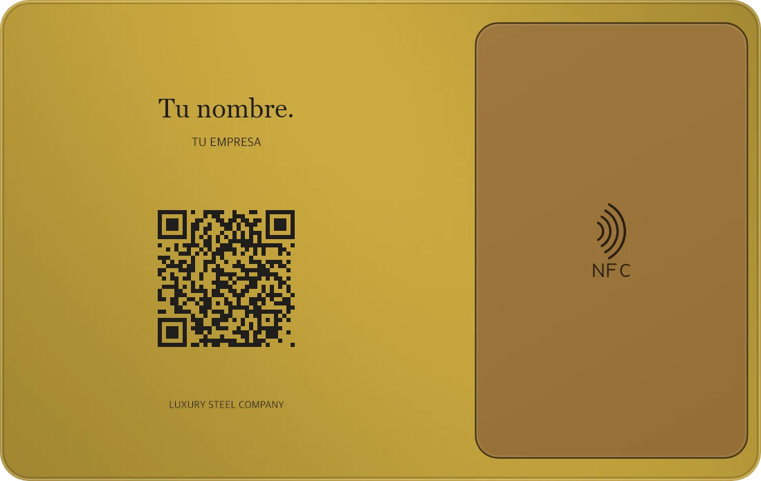 Reverso de tarjeta dorada Luxury Steel