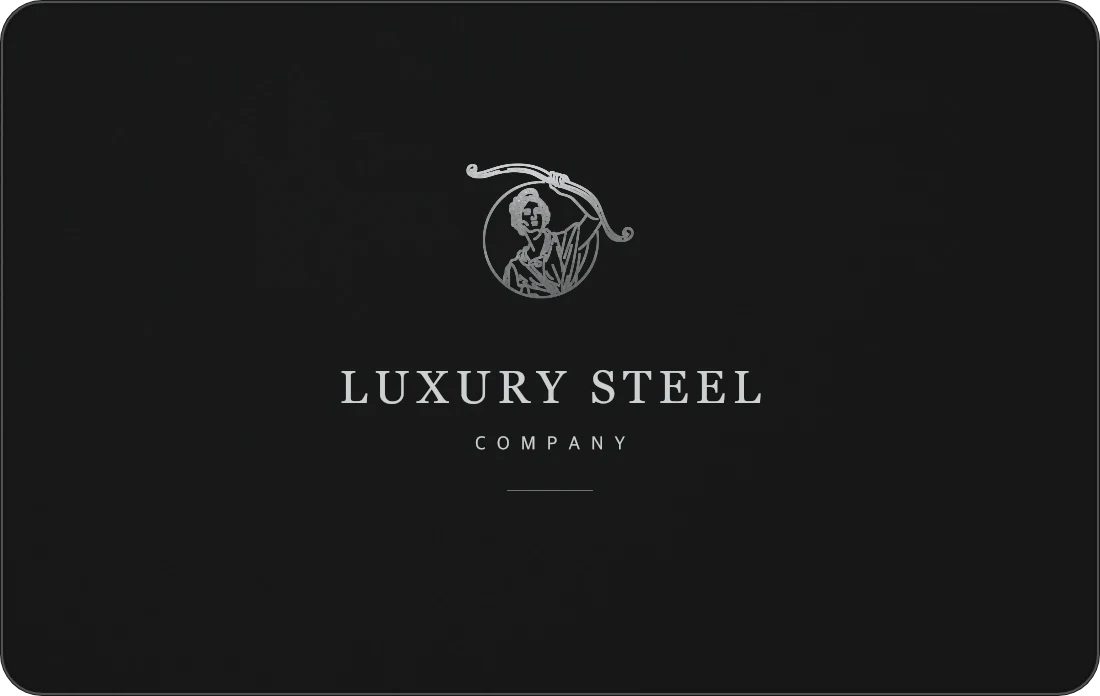 Luxury Steel black card with silver engraving